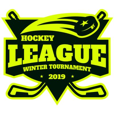 League Hockey Winter Tournament logo template Thumbnail