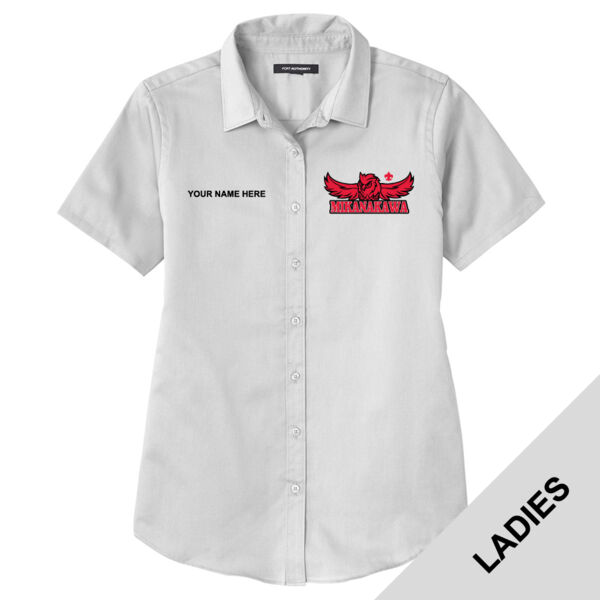 LW809 - EMB - Ladies Short Sleeve Dress Shirt Thumbnail